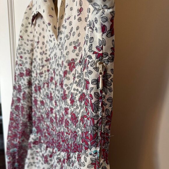 Vintage Off White Gown with Red/Blue Flowers - Picture 4 of 5